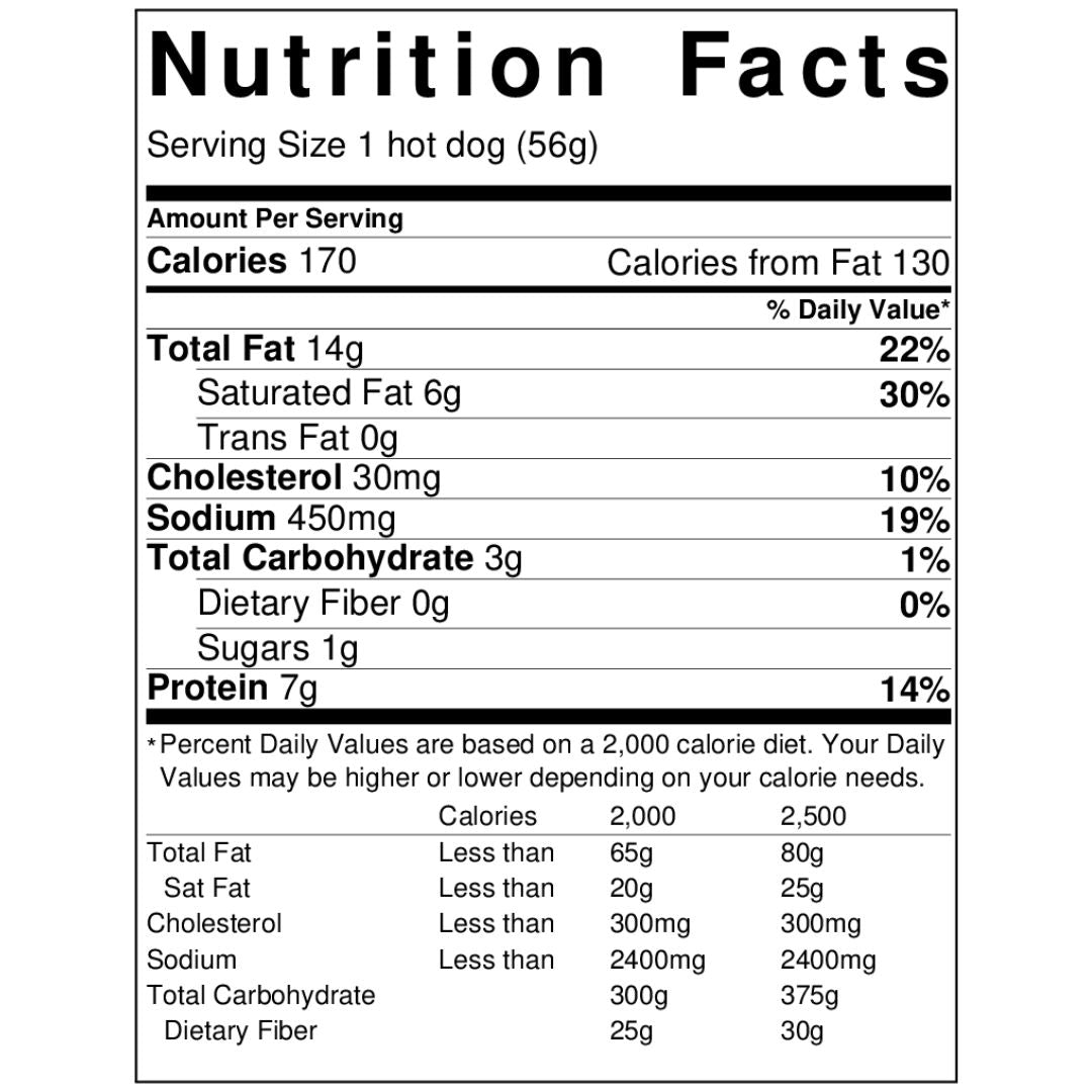 Red Hot Dogs - Jordan's Natural Casing Red Frankfurters - 3 lb