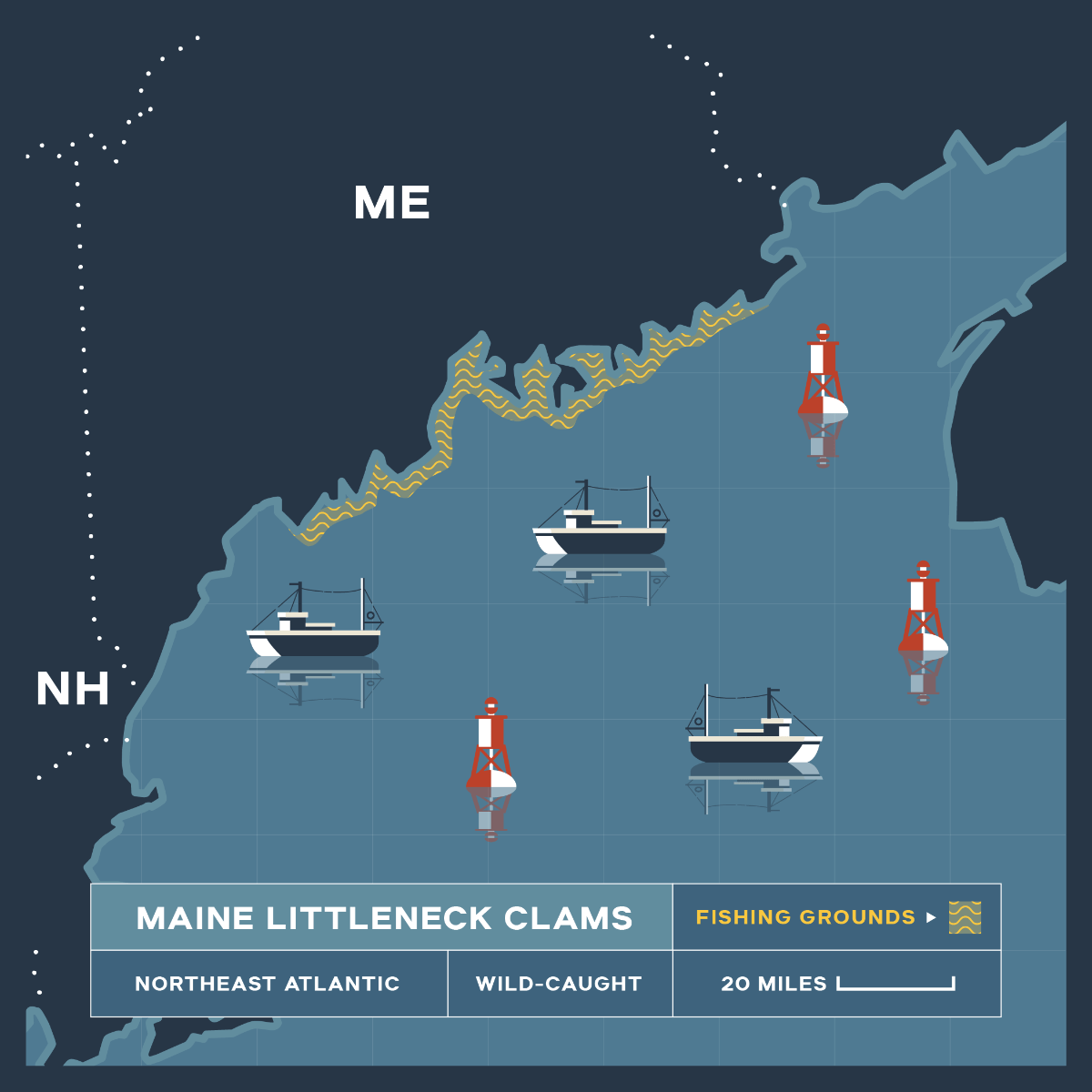 Maine Littleneck Clams - 12 Count